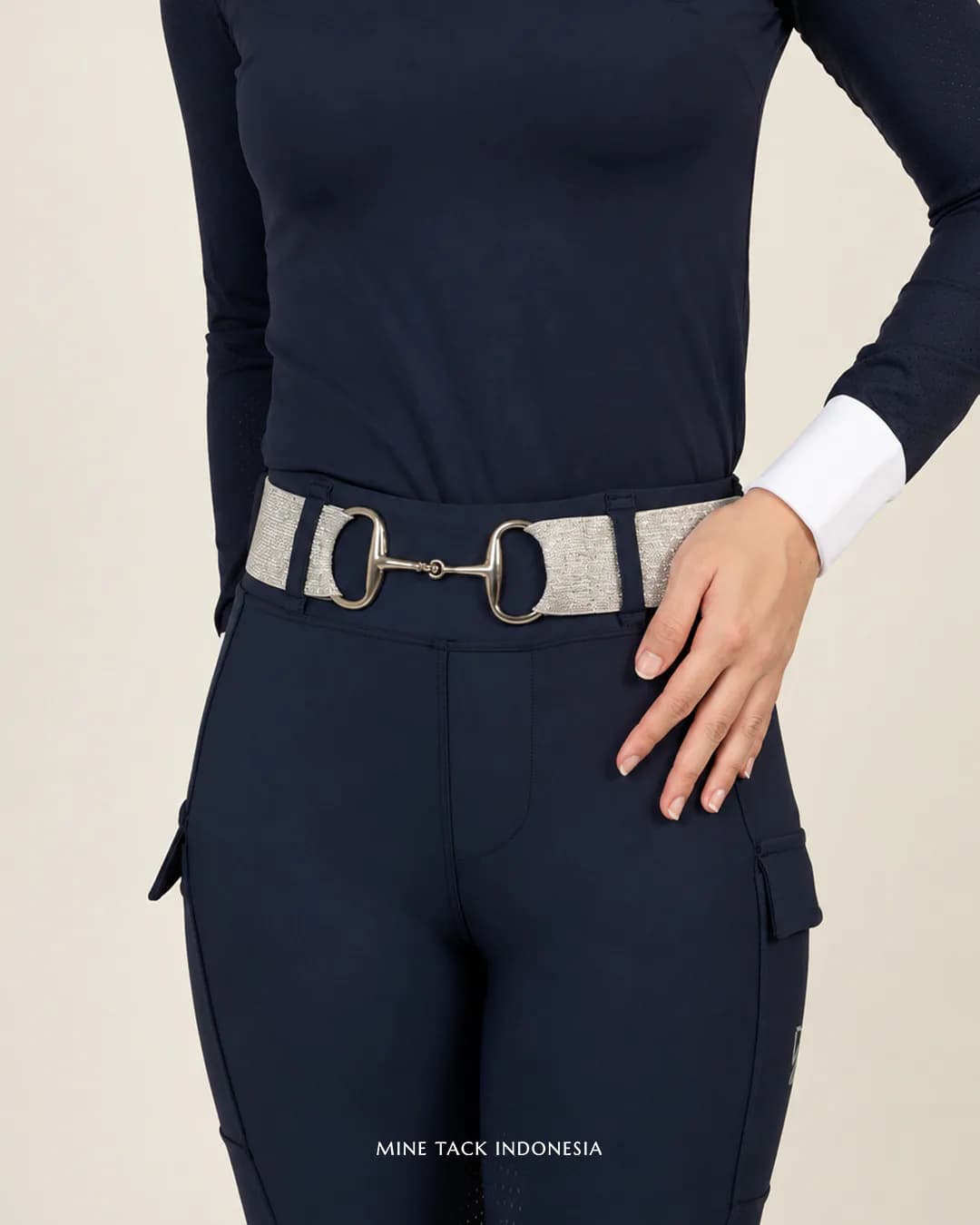 Mine Snaffle Bit Belt - Silver Glitter 1